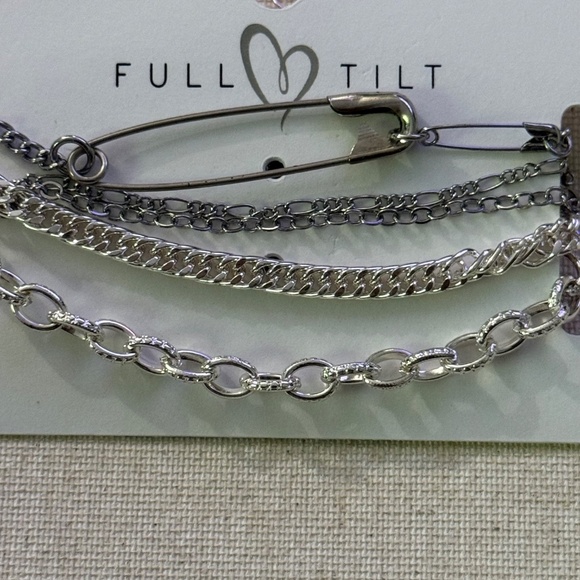 FULL TILT SILVER TONE 5 LAYER BRACELET - Picture 2 of 2